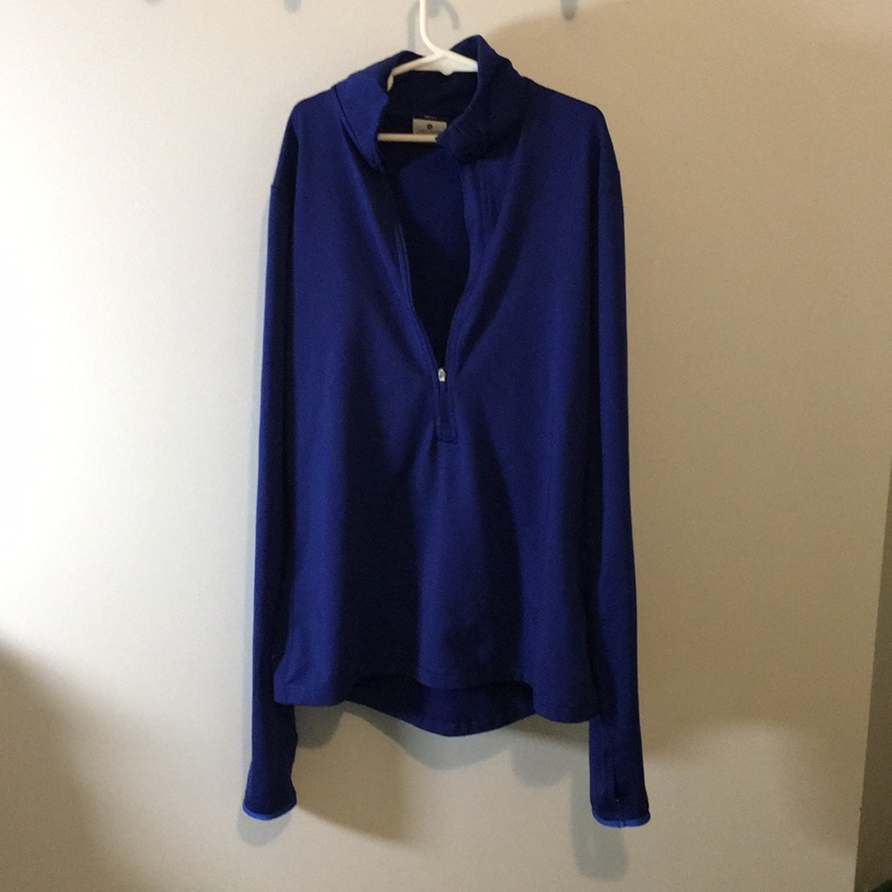 Fitted long sleeve cobalt/navy blue thermal top